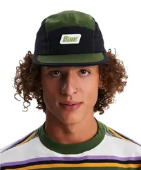 Boné Baw Five Panel Colorblock Energy Preto Verde Militar