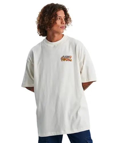 Camiseta Baw Maxi Over Garden Off White