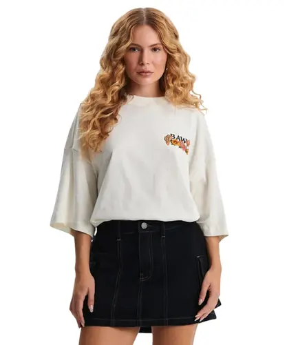 Camiseta Baw Maxi Over Garden Off White