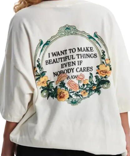 Camiseta Baw Maxi Over Garden Off White