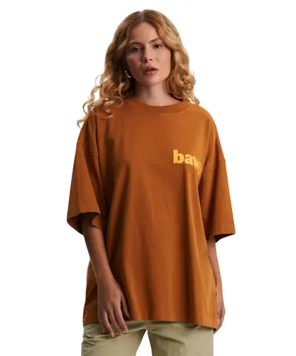 Camiseta Baw Oversized Outward Mount Caramelo