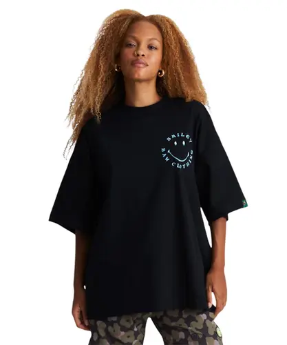 Camiseta Baw Oversized Iron Baw x Smiley Preto