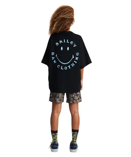Camiseta Baw Oversized Iron Baw x Smiley Preto