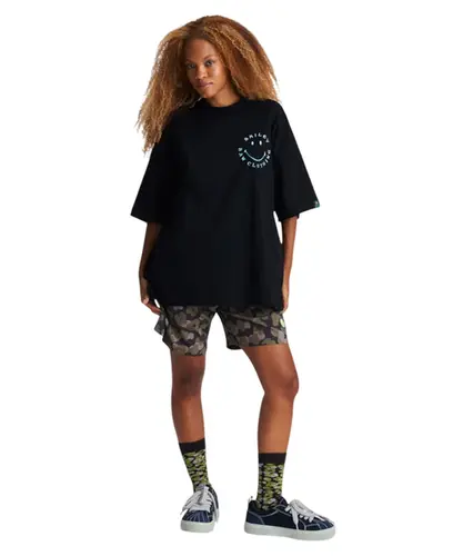 Camiseta Baw Oversized Iron Baw x Smiley Preto