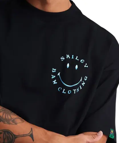 Camiseta Baw Oversized Iron Baw x Smiley Preto