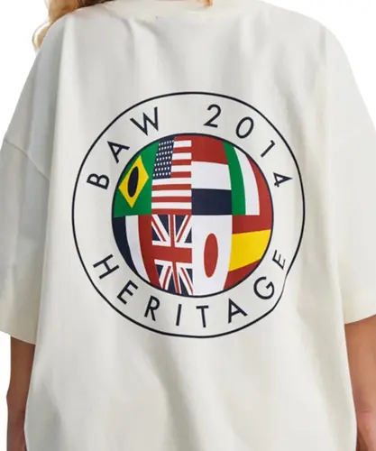 Camiseta Baw Oversized Global Heritage Off White