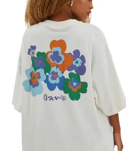 Camiseta Baw Oversized Garden Flower Off White