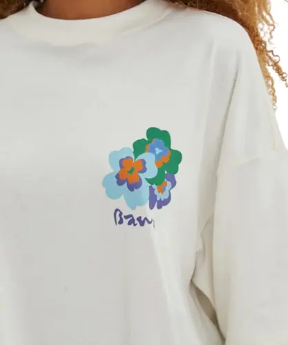 Camiseta Baw Oversized Garden Flower Off White