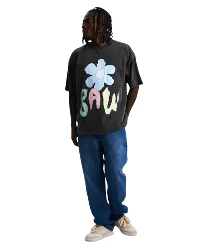 Camiseta Baw Oversized Sunflowers Preto
