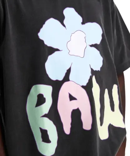 Camiseta Baw Oversized Sunflowers Preto