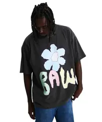 Camiseta Baw Oversized Sunflowers Preto