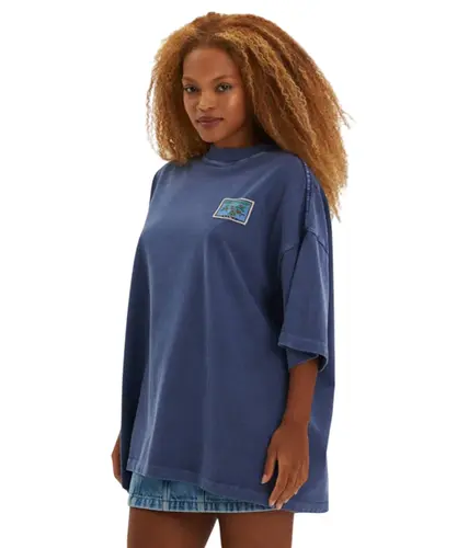Camiseta Baw Oversized Street Garden Marinho Stoned