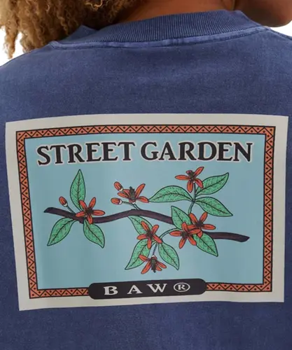 Camiseta Baw Oversized Street Garden Marinho Stoned