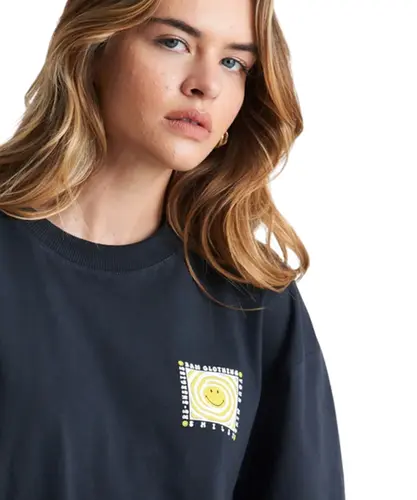 Camiseta Baw Regular Illusion Baw x Smiley Preto