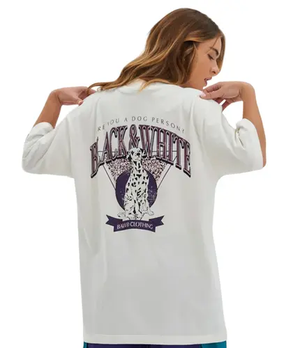 Camiseta Baw Regular Dog Person Off White