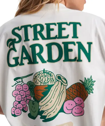 Camiseta Baw Regular Fruits Garden Off White