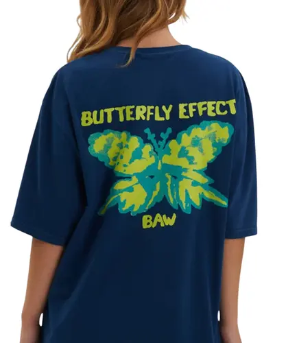 Camiseta Baw Regular Butterfly Effect Azul Marinho