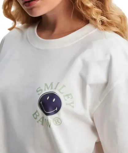 Camiseta Baw Regular Steps Baw X Smiley Off White