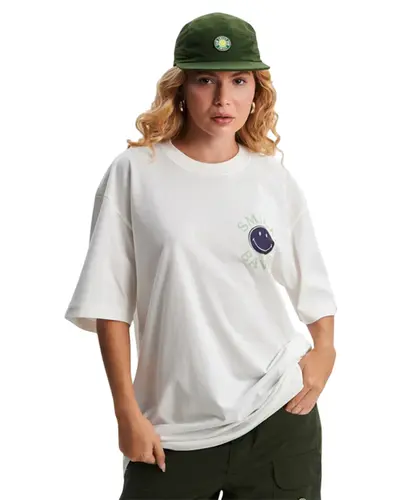 Camiseta Baw Regular Steps Baw X Smiley Off White
