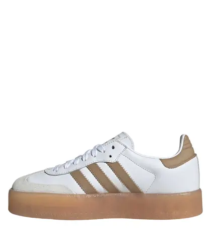 Tênis Adidas Sambae Branco e Marrom