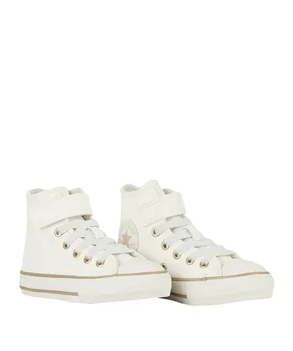 Tênis Converse Kids Chuck Taylor All Star 1V Hi Velcro Taylored Lux Amendoa Ouro Claro