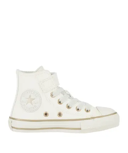 Tênis Converse Kids Chuck Taylor All Star 1V Hi Velcro Taylored Lux Amendoa Ouro Claro