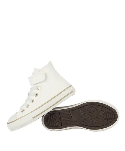 Tênis Converse Kids Chuck Taylor All Star 1V Hi Velcro Taylored Lux Amendoa Ouro Claro