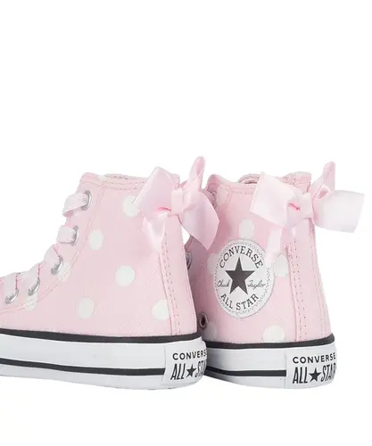 Tênis Converse Kids Chuck Taylor All Star Hi Better In Bows Creme Rosa
