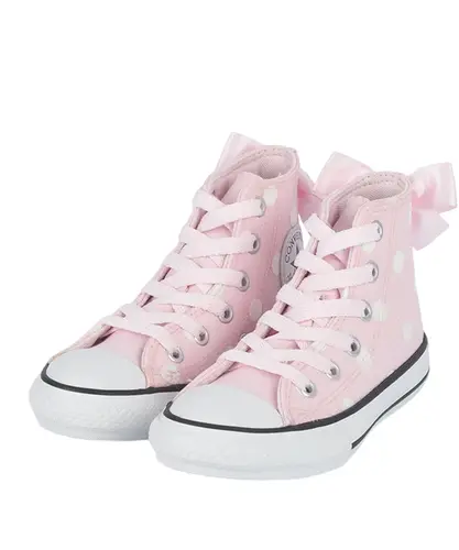 Tênis Converse Kids Chuck Taylor All Star Hi Better In Bows Creme Rosa