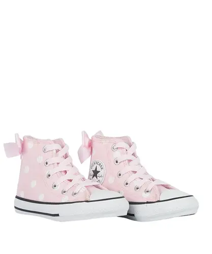 Tênis Converse Kids Chuck Taylor All Star Hi Better In Bows Creme Rosa