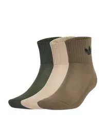 Meia Adidas Cano Médio Ankle 3 Pares Multicolor