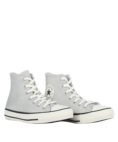 Tênis Converse Chuck Taylor All Star Hi Shine Prata Opaca Amendoa