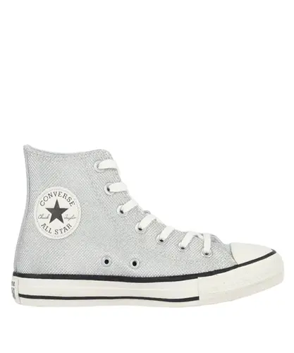 Tênis Converse Chuck Taylor All Star Hi Shine Prata Opaca Amendoa