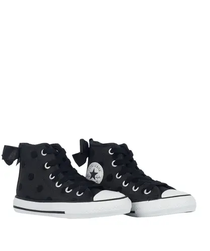 Tênis Converse Kids Chuck Taylor All Star Hi Better In Bows Preto Branco