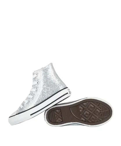 Tênis Converse Kids Chuck Taylor All Star Hi Holliday Disco Prata Opaca Branco