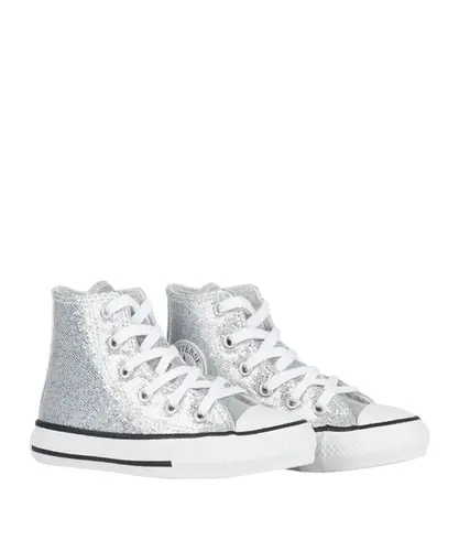 Tênis Converse Kids Chuck Taylor All Star Hi Holliday Disco Prata Opaca Branco
