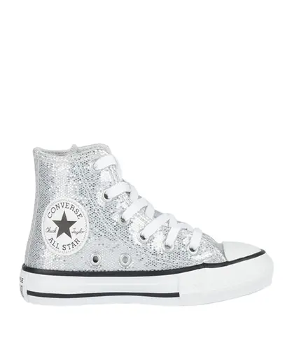 Tênis Converse Kids Chuck Taylor All Star Hi Holliday Disco Prata Opaca Branco