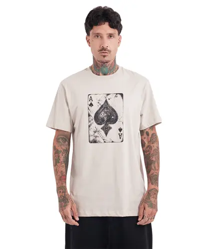 Camiseta MCD Regular As De Espada Bege Poeira