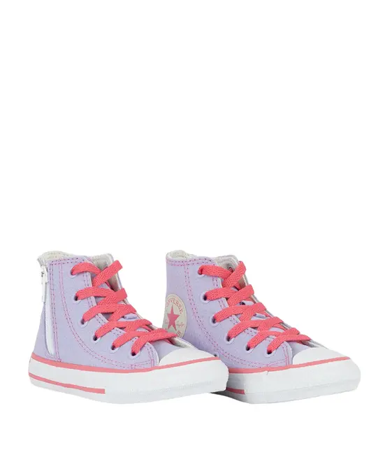 Tênis Converse Kids Chuck Taylor All Star Side Zip Hi Lilas