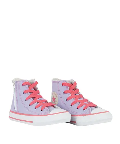 Tênis Converse Kids Chuck Taylor All Star Side Zip Hi Lilas Violeta