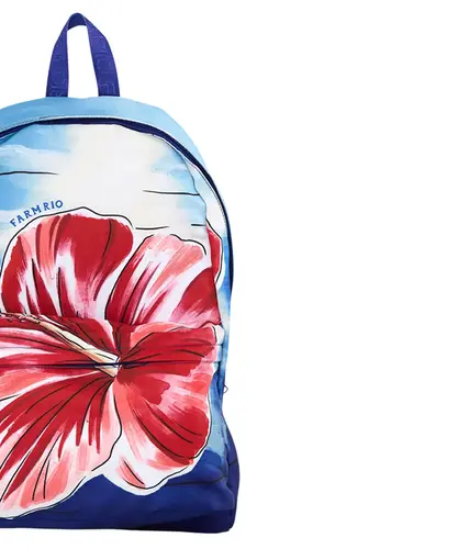 Mochila Farm Xodó Hibisco de Verão Navy