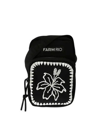 Bolsa Farm Da Gema Hibisco Surfarm Preto - Bolsa Farm Da Gema