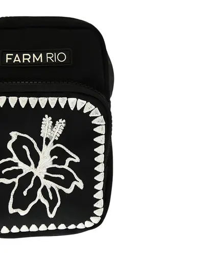 Bolsa Farm Da Gema Hibisco Surfarm Preto