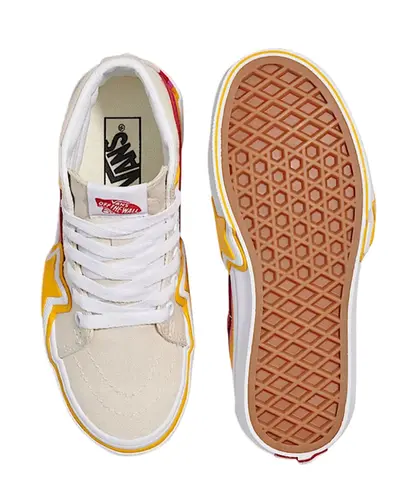 Tênis Vans Sk8-hi Rainbow Retro Infantil Bege Vermelho