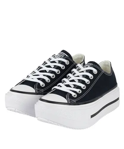 Tênis Converse  All Star Lift Double Stack Ox Foundation Preto Branco