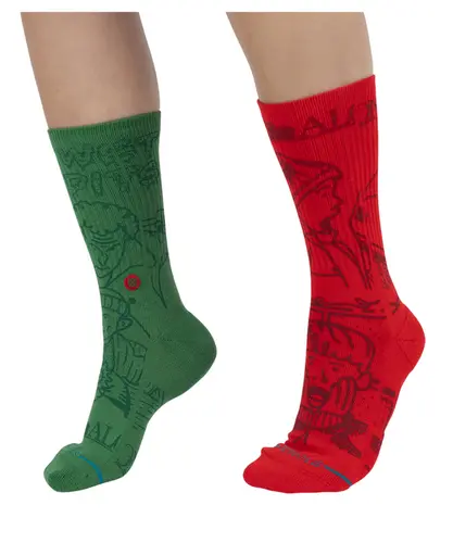 Meia Stance Home Alone Vermelho Verde