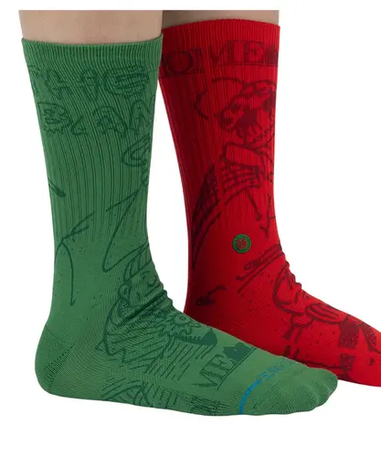 Meia Stance Home Alone Vermelho Verde