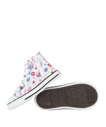 Tênis Converse Kids Chuck Taylor All Star Side Zip Hi Disney Stitch 2 Branco Preto