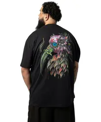 Camiseta MCD Oversized Pássaro Bailon Preto