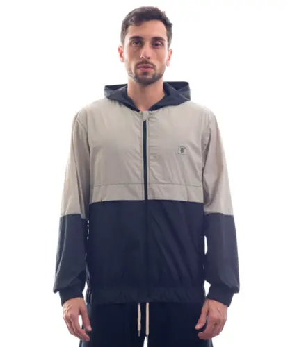 Jaqueta Kayland Windbreaker Bicolor Preto Areia